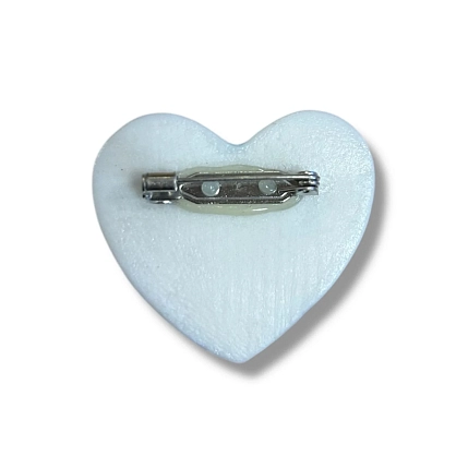 Брошь ручной работы КерамЕлКа «Горы в сердце», светло-голубая, керамика, фото 2.