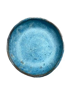Блюдце ручной работы «Синее», керамика, 10 см