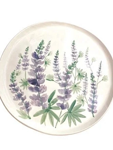 Блюдо ручной работы Верба керамика «Лаванда», фарфор, 28 см