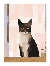 3D Стикер на телефон «Котик», розовый, объёмный