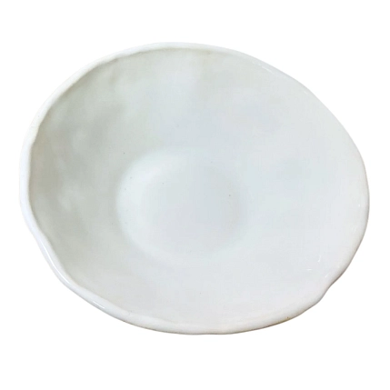 Глубокая тарелка ручной работы Керемет, белая, керамика, 15см, фото 2.