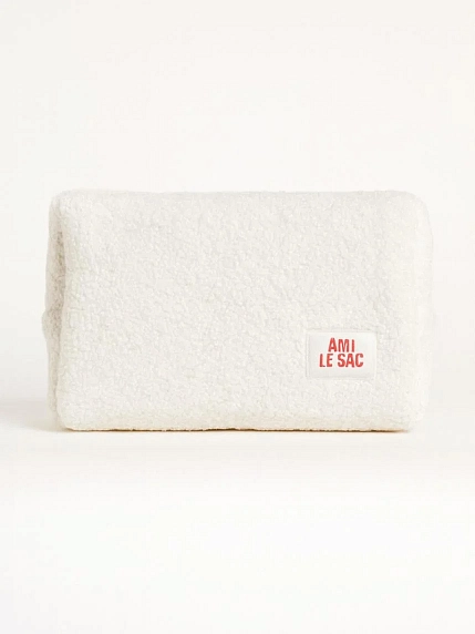 Косметичка ручной работы АМИ (Ami lé sac) «Grand», белый барашек, фото 1.