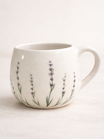 Кружка ручной работы Верба керамика «Лаванда», круглая, керамика, 250 мл, фото 2.