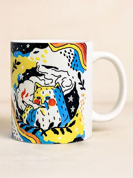 Кружка ШКЯ «Котик с сижкой new», керамика, 330 мл, фото 2.