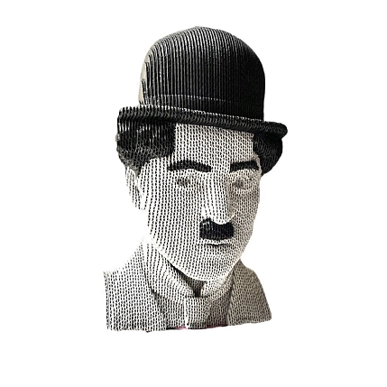 Собранный картонный бюст 3D «Чаплин», фото 1.