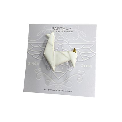 Брошь ручной работы «Лама оригами», Partala ceramics, фото 4.