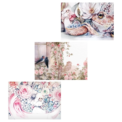 Набор открыток с иллюстрациями Викторовой Оксаны №7, 3 шт., фото 1.