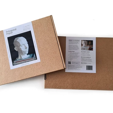 Набор для склейки головы девушки Полигональная бумага, фото 5.