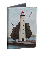 Обложка для паспорта «Задний створный знак БКР (г. Кронштадт)», белый