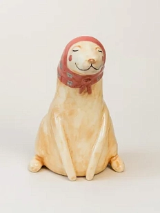 Ваза «Собака в косынке», керамика