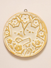 Керамический изразец Катя Салденик «Котики», черемуха