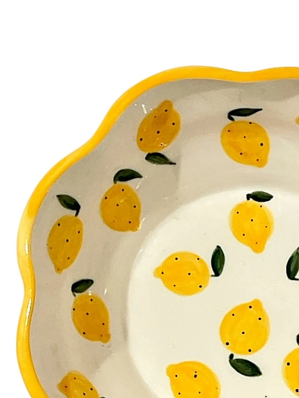 Пиала ручной работы Slowday Ceramics «Лимоны», полуфарфор, 14 см, фото 2.