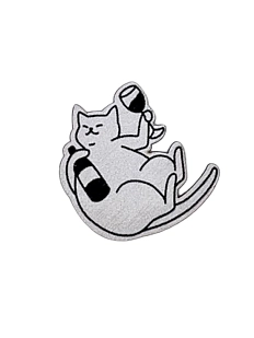 Брошь «Кот с вином»