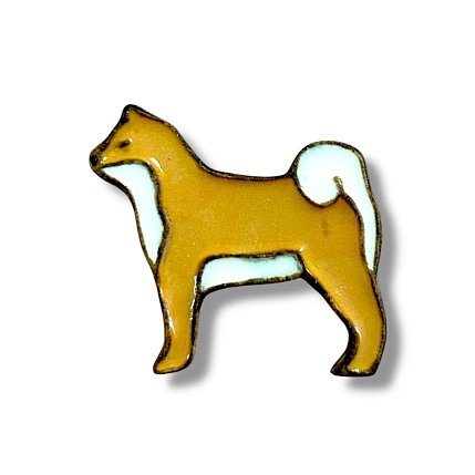 Брошь ручной работы DARI DARI «Сиба-ину» рыжая, керамика, фото 1.