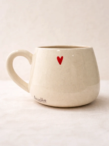 Кружка ручной работы НАДО ЖЕ с росписью «Зайка и зайчонок», белая, керамика, 300 мл, фото 3.