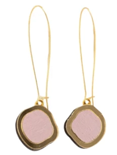 Серьги «Озёра», дерево, розовые