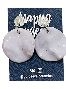 Составные серьги Мария Гордеева, керамика, сиреневые