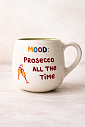 Кружка ручной работы круглая Hands in clay «Mood: prosecco all the time», белая, керамика, 400 мл, превью фото 1
