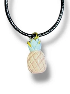 Подвеска ручной работы с ананасом, розовая, керамика