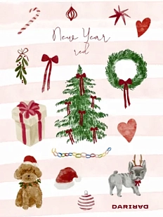 Стикерпак DARI DARI на Новый год «New Year red», А5