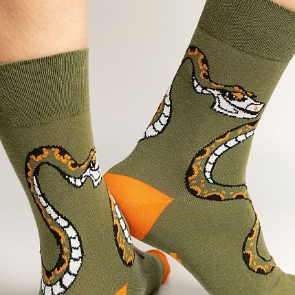 Носки «Мудрый Каа», р-р 42-46, хаки, фото 3.