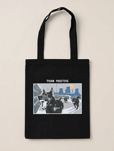 Сумка шоппер Barking Store «Think positive», чёрный