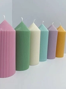 Свеча ручной работы «Башенка», лиловый