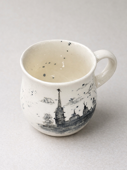 Кружка ручной работы Верба керамика груша «Город-сказка...», керамика, 350 мл, фото 3.