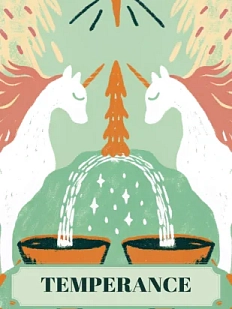 Открытка Таро Умеренность (Temperance)