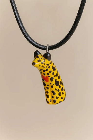 Подвеска ручной работы Боттери керамика «‎Леопард сидящий»‎, керамика, фото 1.