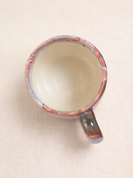 Кружка ручной работы NF ceramics «Тревожный сырок», розово-серая, керамика, 400 мл, фото 3.