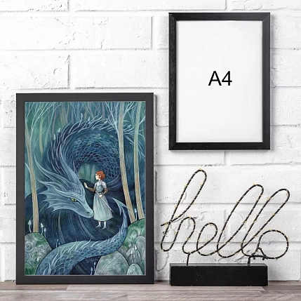 Постер интерьерный Анна Спешилова «Дракон и девушка», А3, фото 2.