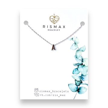 Подвеска ручной работы на цепочке с буквой A, нержавеющая сталь, фото 1.