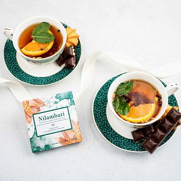 Шоколад Nilambari горький 60% с кедровым орехом, 65 г, фото 5.