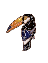 Брошь ручной работы «Тукан», Partala ceramics