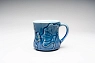 Кружка ручной работы Керамика Александры Пылиной «Лотосы», синяя, фарфор, 350 мл, превью фото 1