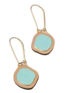 Серьги ручной работы «Озёра», дерево, голубые