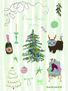 Стикерпак на Новый год «New Year green», А5