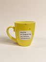 Кружка ручной работы Тата вытворяет/NF ceramics «*** не понятно, но очень интересно», жёлтая, керамика, 400 мл, превью фото 1