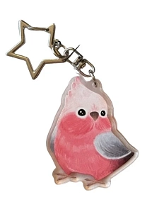 Брелок Лемниската «Попугайчик розовый», акрил, 5 см