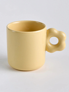 Кружка большая, ручной работы ОХ! керамика «Цвет-ок», жёлтая, керамика, 480 мл