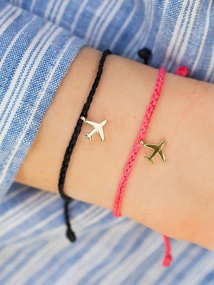 Браслет WAF WAF «Самолет», черный, фото 2.