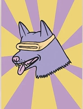 Картхолдер Валя Карнавалова «Пёс в очках», жёлто-фиолетовый, ПВХ