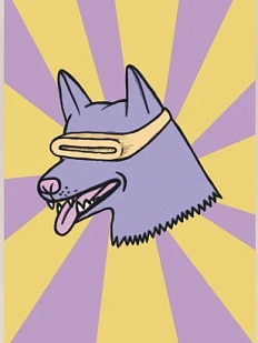 Картхолдер Валя Карнавалова «Пёс в очках», жёлто-фиолетовый, ПВХ