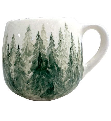 Кружка ручной работы круглая «Лес», керамика, 400 мл, фото 1.