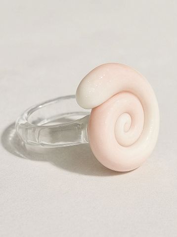 Кольцо ручной работы Ракушка, полимерная глина, фото 4.