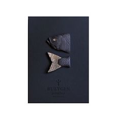 Брошь ручной работы Bulygin «Рыбий хвост», фарфор, чёрно-серебристая