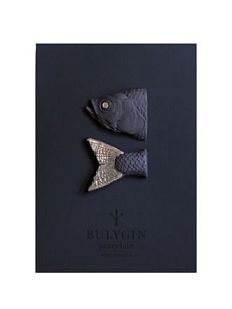 Брошь ручной работы Bulygin «Рыбий хвост», фарфор, чёрно-серебристая