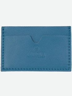 Визитница ручной работы, Kokosina bags, натуральная кожа, васильковый