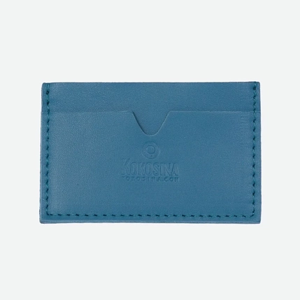 Визитница ручной работы, Kokosina bags, натуральная кожа, васильковый, фото 1.
